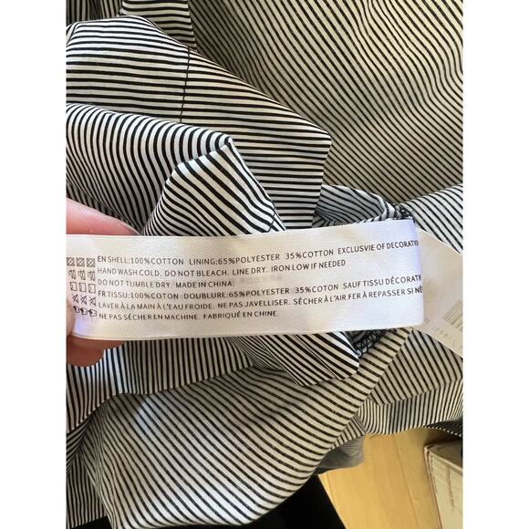 En Saison - TERYLL STRIPE COTTON MIDI DRESS - BLACK - Medium - NWT - Picture 9 of 9